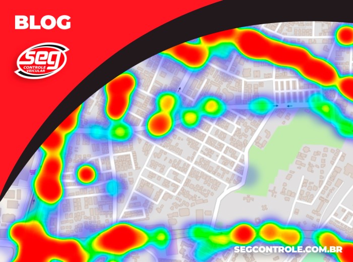 Ferramenta mapa de calor, disponível no sistema de rastreamento SEG Controle